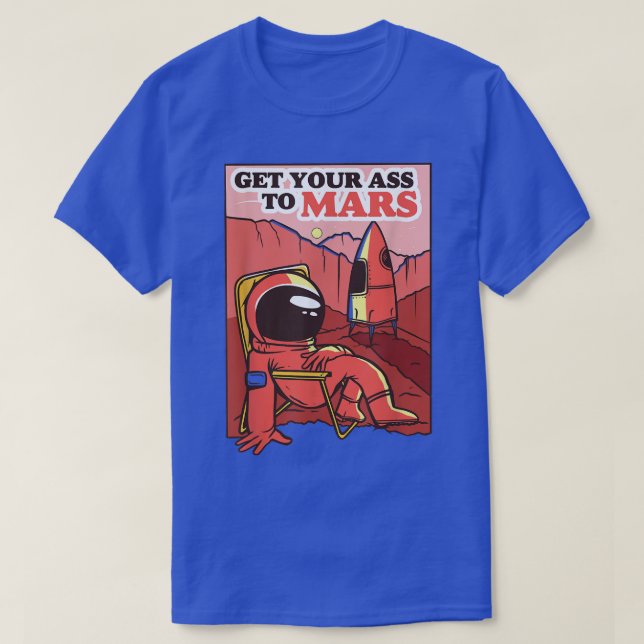 T-shirt Drôle Chilling sur Mars Meme (Design devant)
