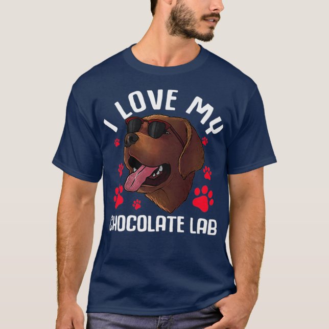 T-shirt Drôle Chocolat Labrador Retriever Cadeau Homme Lab (Devant)