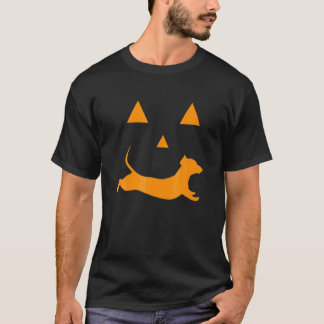 T-shirt Drôle Citrouille Halloween Dachshund Jack-O-Lanter