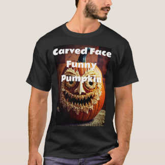 T-shirt Drôle Citrouille sculpté visage Halloween vêtement