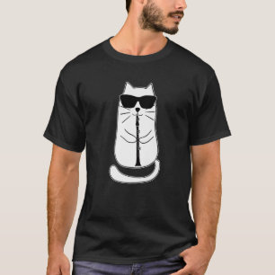T-shirt Drôle Clarinet Chat avec lunettes de soleil Musici