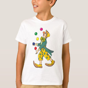 T-shirt Drôle Clown Jouant Avec Des Boules Colorées
