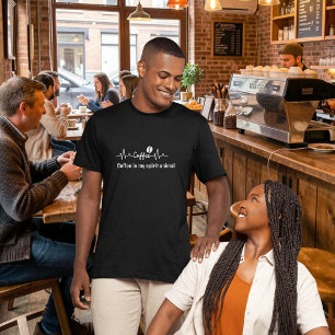 T-shirt drôle Coffee Work Coffee Coffee est mon animal d'e