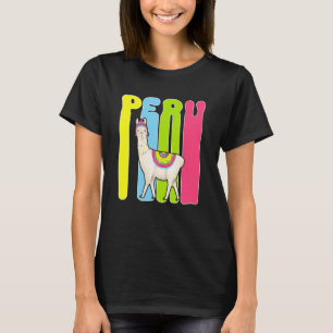 T-shirt Drôle Coloré Pérou Lama Alapaca Fierté Péruvienne
