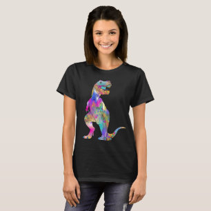 T-shirt Drôle coloré T Rex Psychedelic Dinosaur Art
