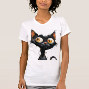 T-shirt Drôle Comic Caricature Chat