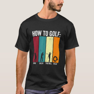 T-shirt Drôle Comment Faire Swing Golf Jurer Répéter Golf