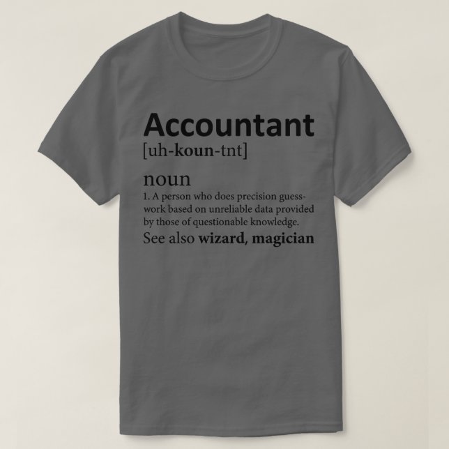 T-shirt Drôle comptable Définition (Design devant)