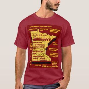 T-shirt Drôle conception de carte Wisconsin