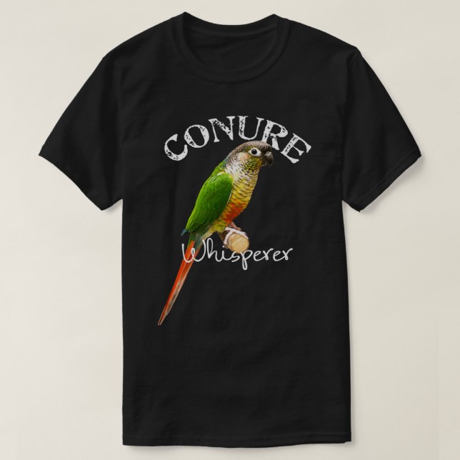T-shirt Drôle Conure Whisperer Vert Joue Conure Bird Gif (Design devant)
