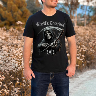 T-shirt Drôle Cool Faucheuse Noir Papa le plus flippant du