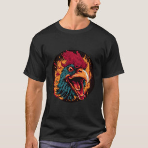 T-shirt Drôle Coq Visage Pour Les Amateurs De Poulet Et Fl