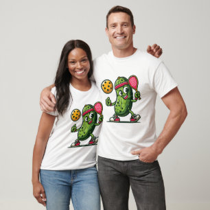 T-shirt Drôle cornichon jouant au pickleball
