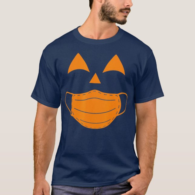 T-shirt Drôle Costume Citrouille Halloween 2020 Masque Vis (Devant)