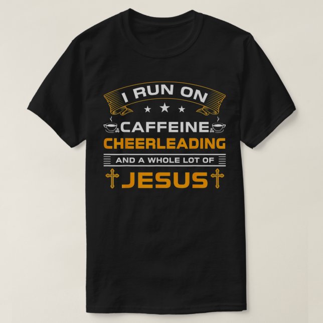 T-shirt Drôle Courir Sur Café Jesus Cheerled Pour Cheer P (Design devant)