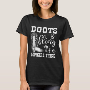 T-shirt Drôle Cowgirl Boots Bling Women Cadeau Cute Lote C