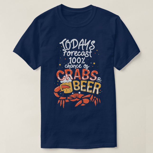T-shirt Drôle Crabe Manger Dit Aujourd'Hui Prévoir Crabes  (Design devant)