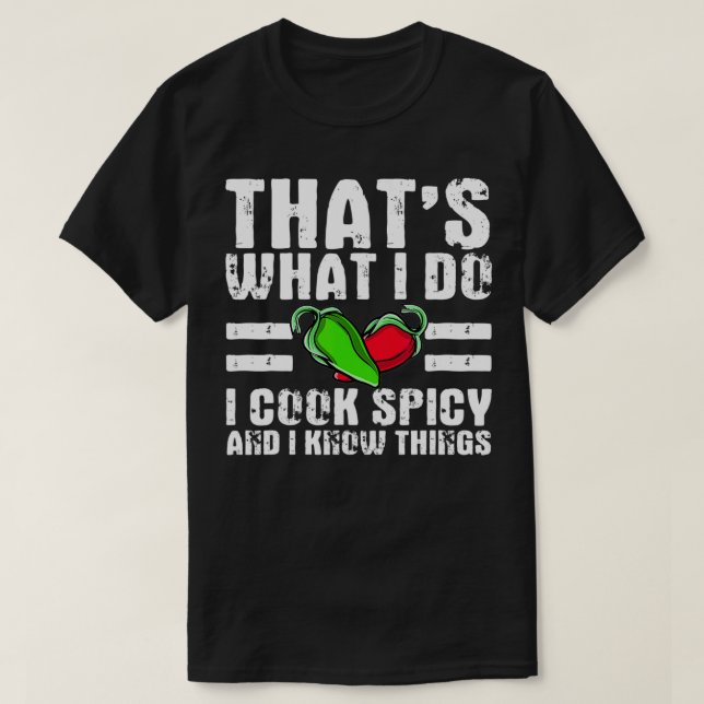 T-shirt Drôle Cuisine épicée dire Chili Cook  (Design devant)