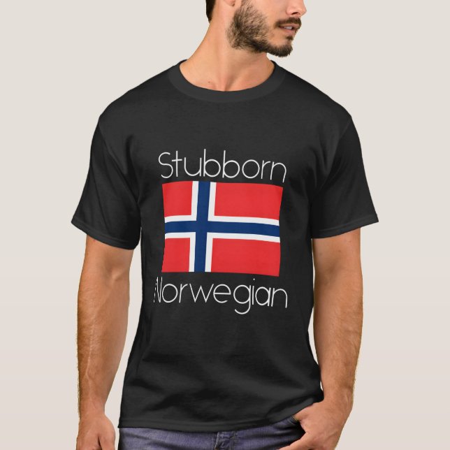T-shirt Drôle Culture Norvégienne Dire Avec Drapeau (Devant)