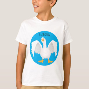 T-shirt Drôle curieuse dessin animé d'oie domestique
