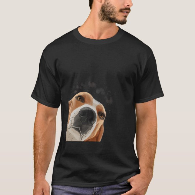 T-shirt Drôle curieux chien Treeing Walker Coonhound (Devant)