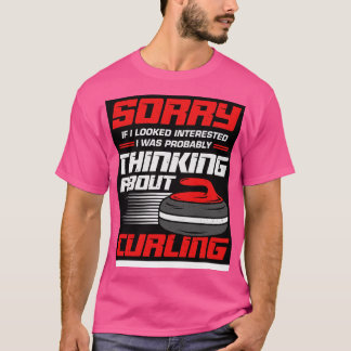T-shirt Drôle Curling Joueur Sport Curler Cadeau