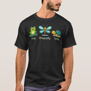 T-shirt Drôle Cute Grenouille Libellule Tortue Adorable Ex