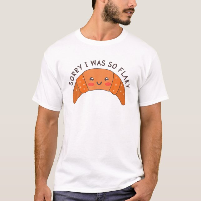 T-shirt Drôle Cute Kawaii Croissant Pun Français Petit déj (Devant)