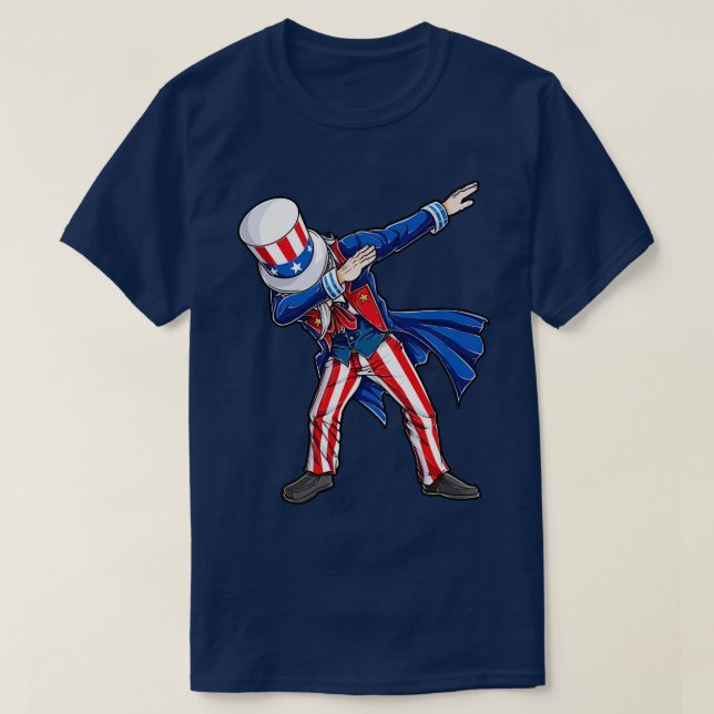 T-shirt Drôle Dabbing Oncle Sam 4 juillet Indépendance D (Design devant)