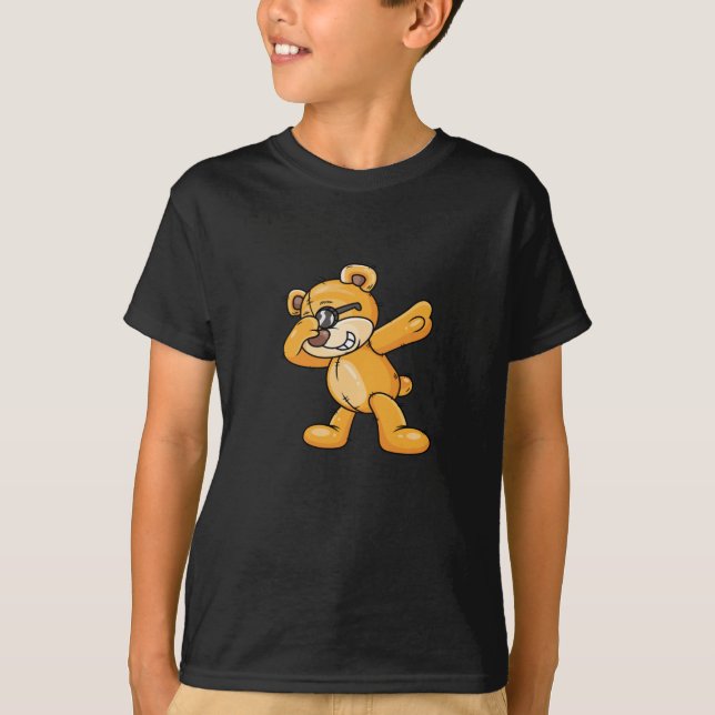 T-shirt Drôle Dabbing Ours Dab-Dance Cartoon Animaux (Devant)