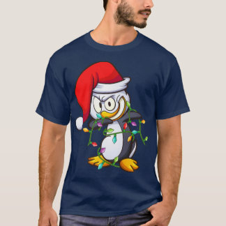 T-shirt Drôle Dabbing Penguin Bird Xmas Lumières Penguin C