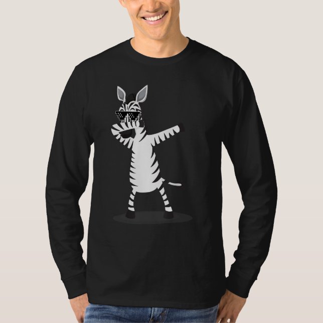 T-shirt Drôle Dabbing Zebra Top pour les Amoureux des anim (Devant)