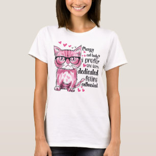 T-shirt Drôle dame de chat de mot art