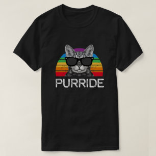T-shirt Drôle d'arc-en-ciel de mois de gay pride de chat