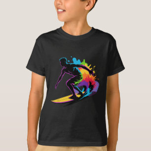 T-shirt Drôle d'art de surf pour hommes femmes enfants ama