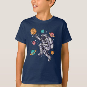 T-shirt Drôle d'astronaute Basketball Espace Galaxie