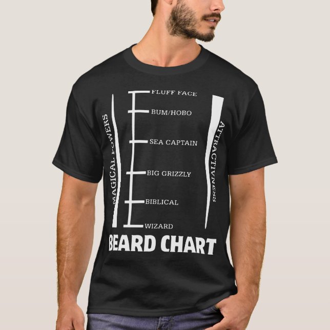 T-shirt drôle de barbe de hippie de diagramme de (Devant)
