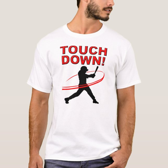 T-shirt drôle de baseball Touchdown (Devant)