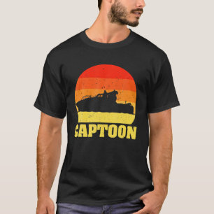 T-shirt Drôle de bateau Pontoon Tritoon Capitaine Pont