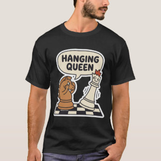 T-shirt drôle de bévue d'échecs de la reine pendue