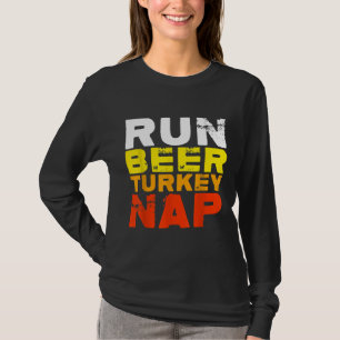 T-shirt Drôle de bière de course Turquie Nap Dîner de Noël