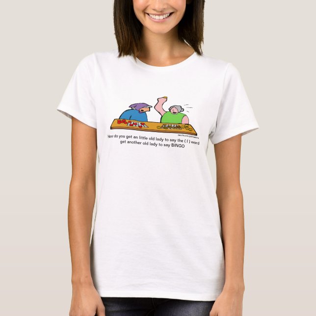 T-shirt drôle de bingo-test de mot de F (Devant)