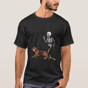 T-shirt Drôle de Bloodhound et squelette Halloween