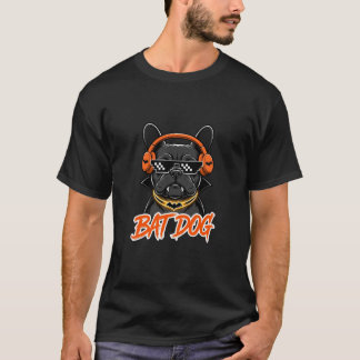 T-shirt Drôle de Bulldog Français Halloween Chauve-Souris