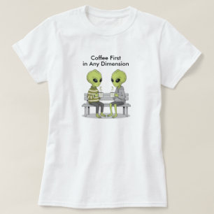 T-shirt Drôle de café et d'aliens