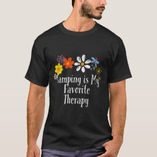 T-shirt Drôle de camping est la thérapie préférée disant d