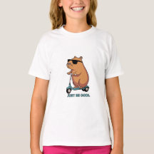 T-Shirt Drôle de Capybara au Scooter Vibes Cool