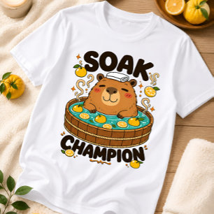 T-shirt drôle de capybara champion de trempage dan