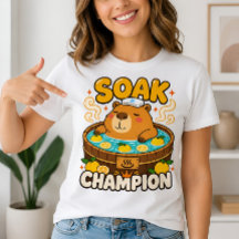 T-shirt drôle de capybara champion de trempage Ons