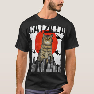 T-shirt Drôle de Catzilla Japonais Vintage Exotic Shorthai